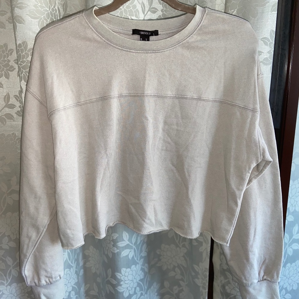 Forever 21 Cropped Crew Neck Pullover